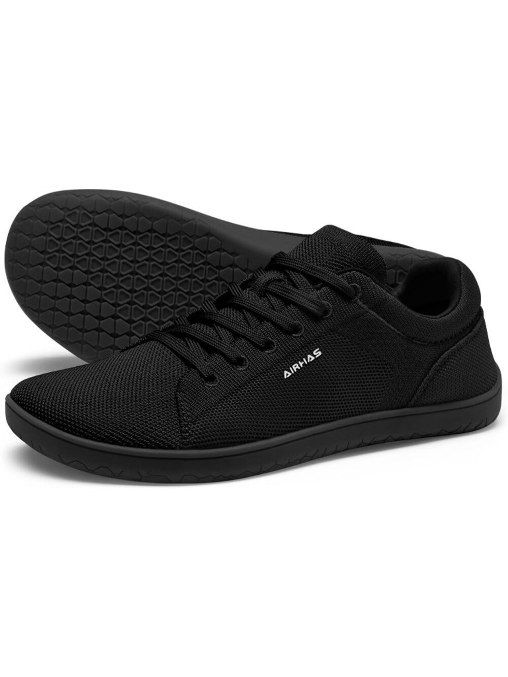 Women's Black Knit Minimalist Barefoot Zero Drop Casual Flexible Walking Sneaker